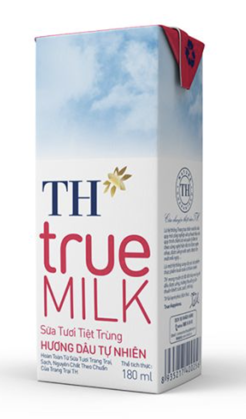 Sữa tươi Tiệt Trùng TH true milk vị dâu 180ml