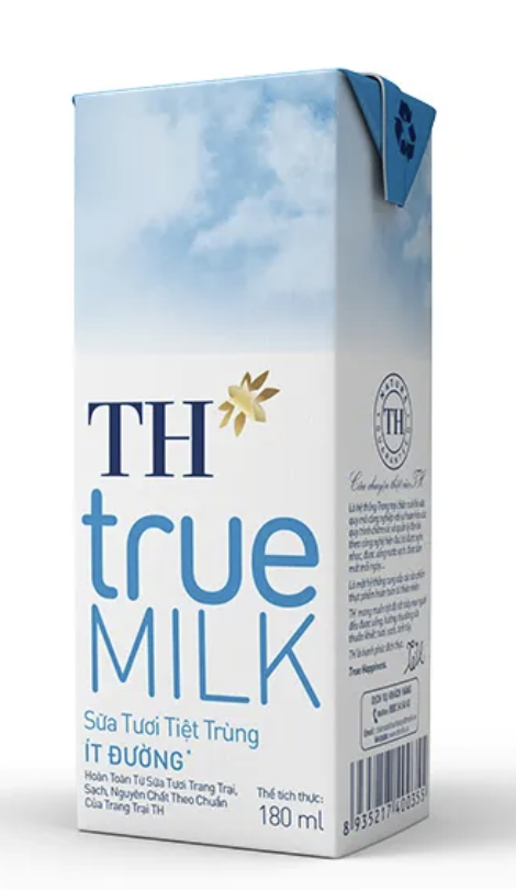 Sữa tươi TH True Milk nguyên chất 180ml