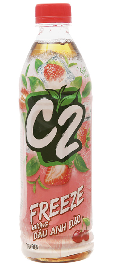 Trà chanh C2 hương Dâu Anh Đào - 455ml