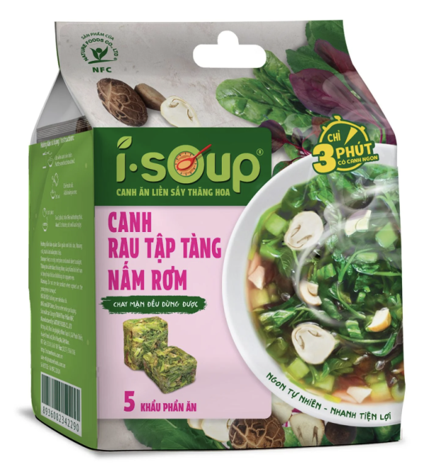 Canh rau tập tàng nấm rơm ăn liền - Isoup
