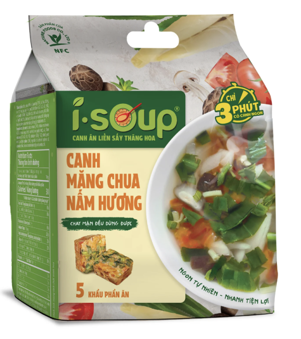 Canh măng chua nấm hương ăn liền - Isoup
